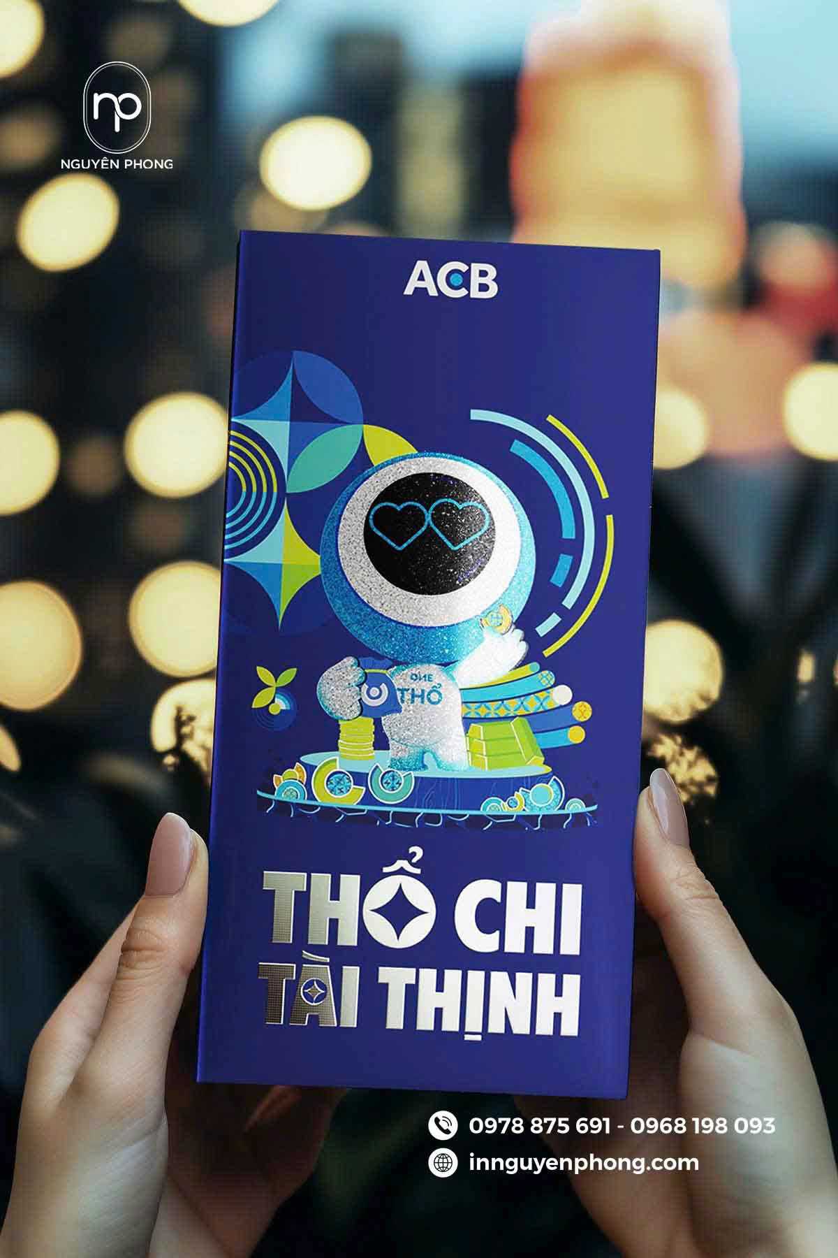 Lì xì ép nhũ của ngân hàng ACB, sáng tạo, trẻ trung 
